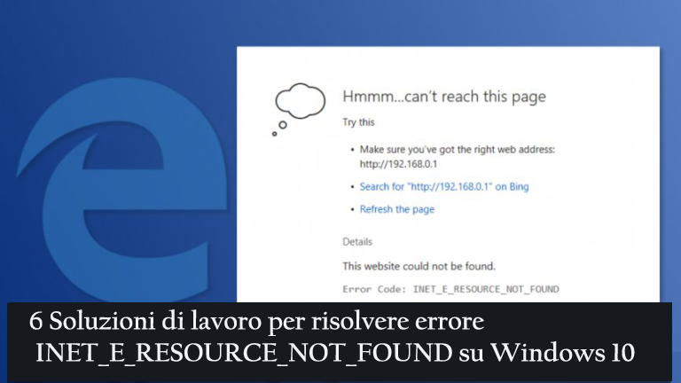 errore INET_E_RESOURCE_NOT_FOUND