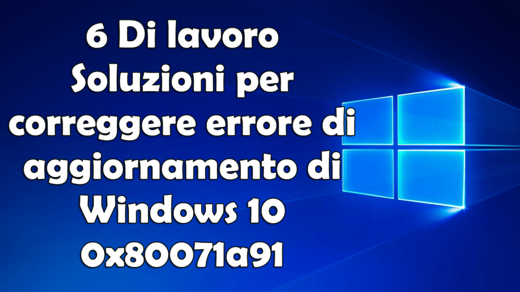 errore 0x80071a91 Windows 10