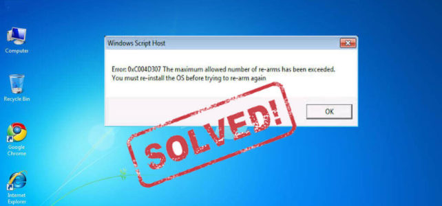 Come risolvere l’errore di Windows 0xc004d307 per ingrandire consentito Re-Arms Come risolvere l’errore di Windows 0xc004d307 per ingrandire consentito Re-Arms